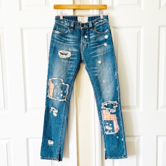 Free People Patchwork Jeans Size 25 - Picture 11 of 13